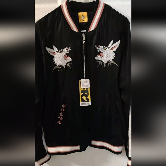 FR2 Rabbits Dragon Sukajan Embroidery Reversible Souvenir Jacket Japan Designer - Picture 5 of 11